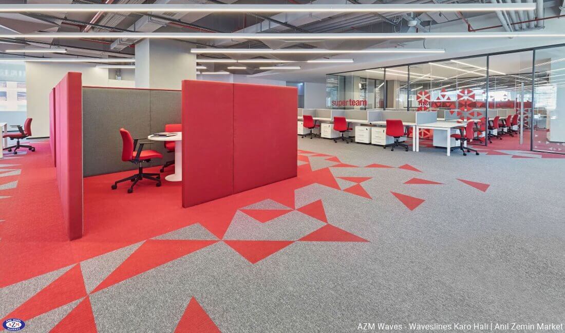 AZM waves waveslines 50x50cm polyamid iplikli ofis karo halı1