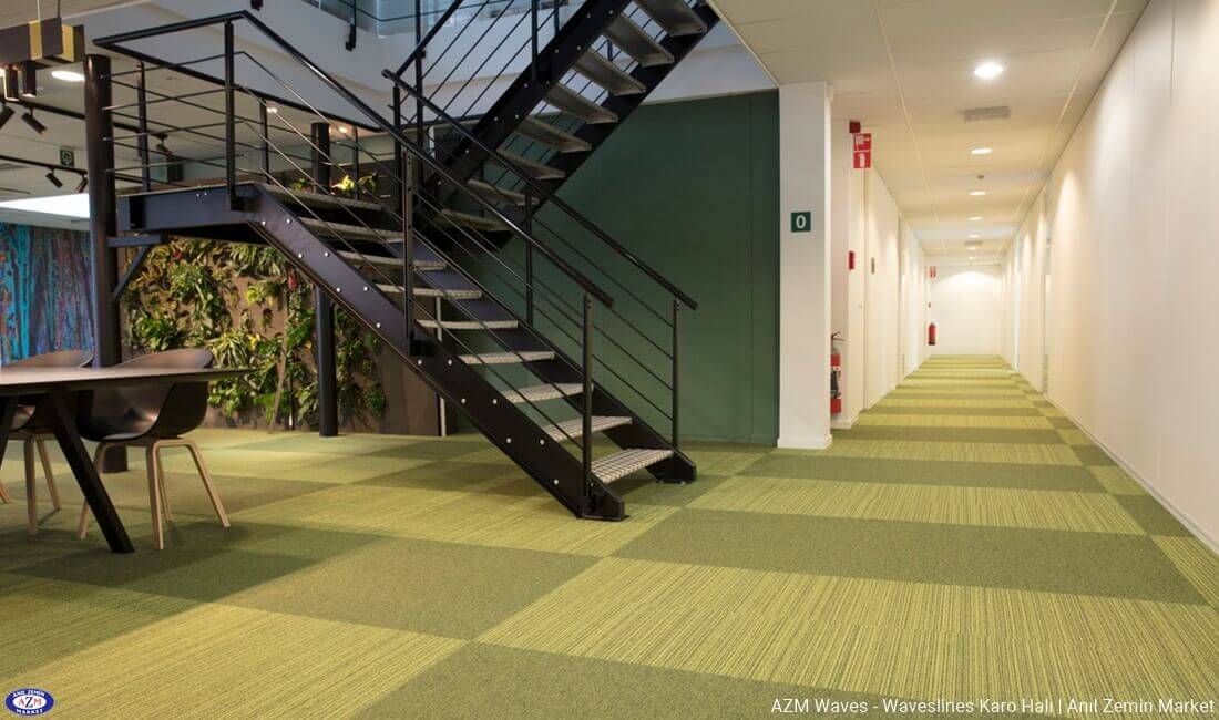 AZM waves waveslines 50x50cm polyamid iplikli ofis karo halı3