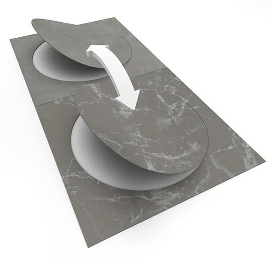 Allura Dryback Material gri mermer desenlli LVT zemin kaplama 63552DR7 grey marble circle1