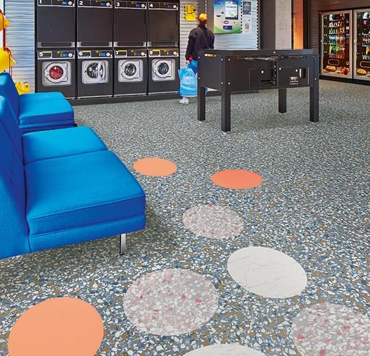 Allura Dryback Material mavi terrazzo desenli pvc vinil LVT zemin kaplama 63492DR7-63492DR5 blue terrazzo1