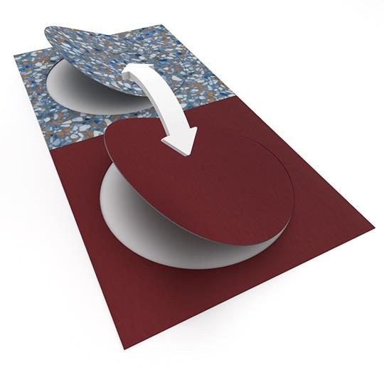 Allura Dryback Material mavi terrazzo desenli pvc vinil LVT zemin kaplama 63592DR7 blue terrazzo circle1