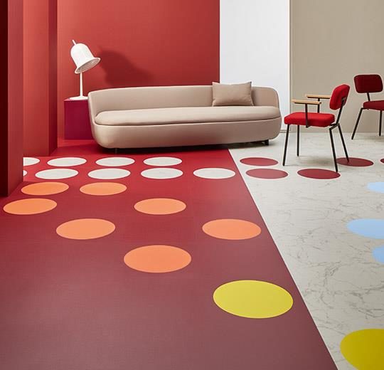 Allura Dryback Material pembe mercan doku desenli pvc vinil LVT zemin kaplama 63574DR7 pink coral circle1