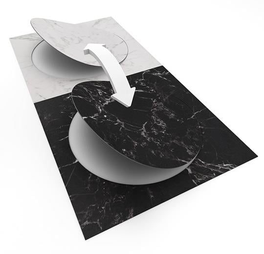 Allura Dryback Material siyah mermer desenli pvc vinil LVT zemin kaplama 63544DR7 black marble circle1