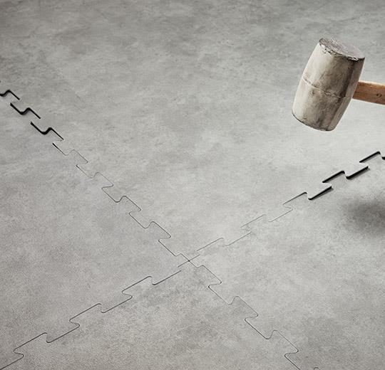 Allura Puzzle gri beton desenli sök tak pvc vinil LVP-LVT zemin kaplama 62523PZ7 grigio concrete1