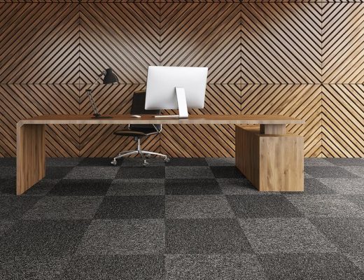 Anıl zemin Tessera Struktur 1 polyamid karo halı 3707 JARN uygulama